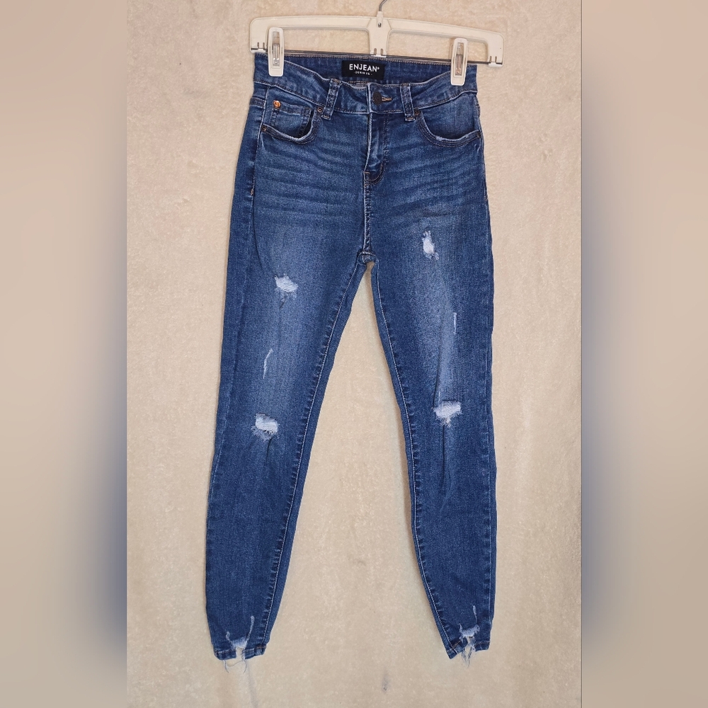 Enjean Distressed Blue Skinny Jeans Size 3 Women's/Juniors